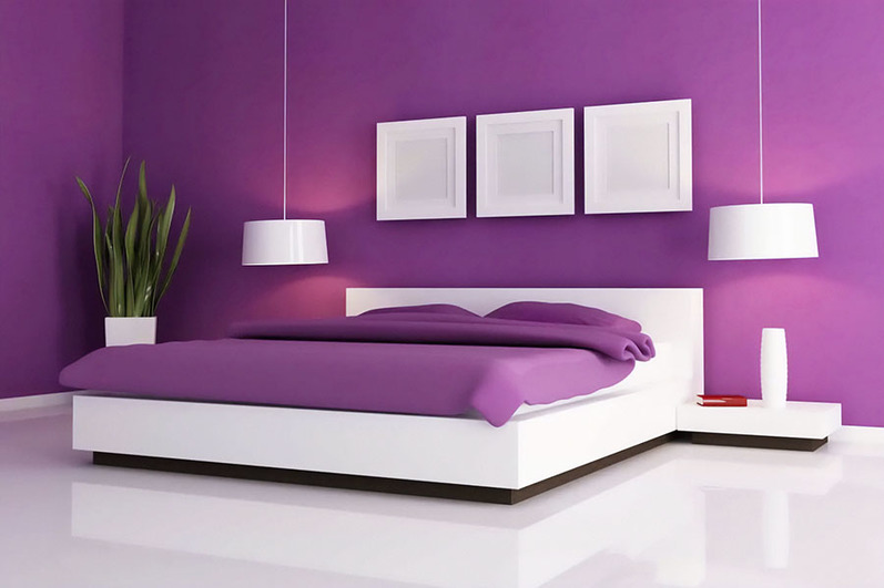 Kolor fioletowy w sypialni - fioletowa sypialnia